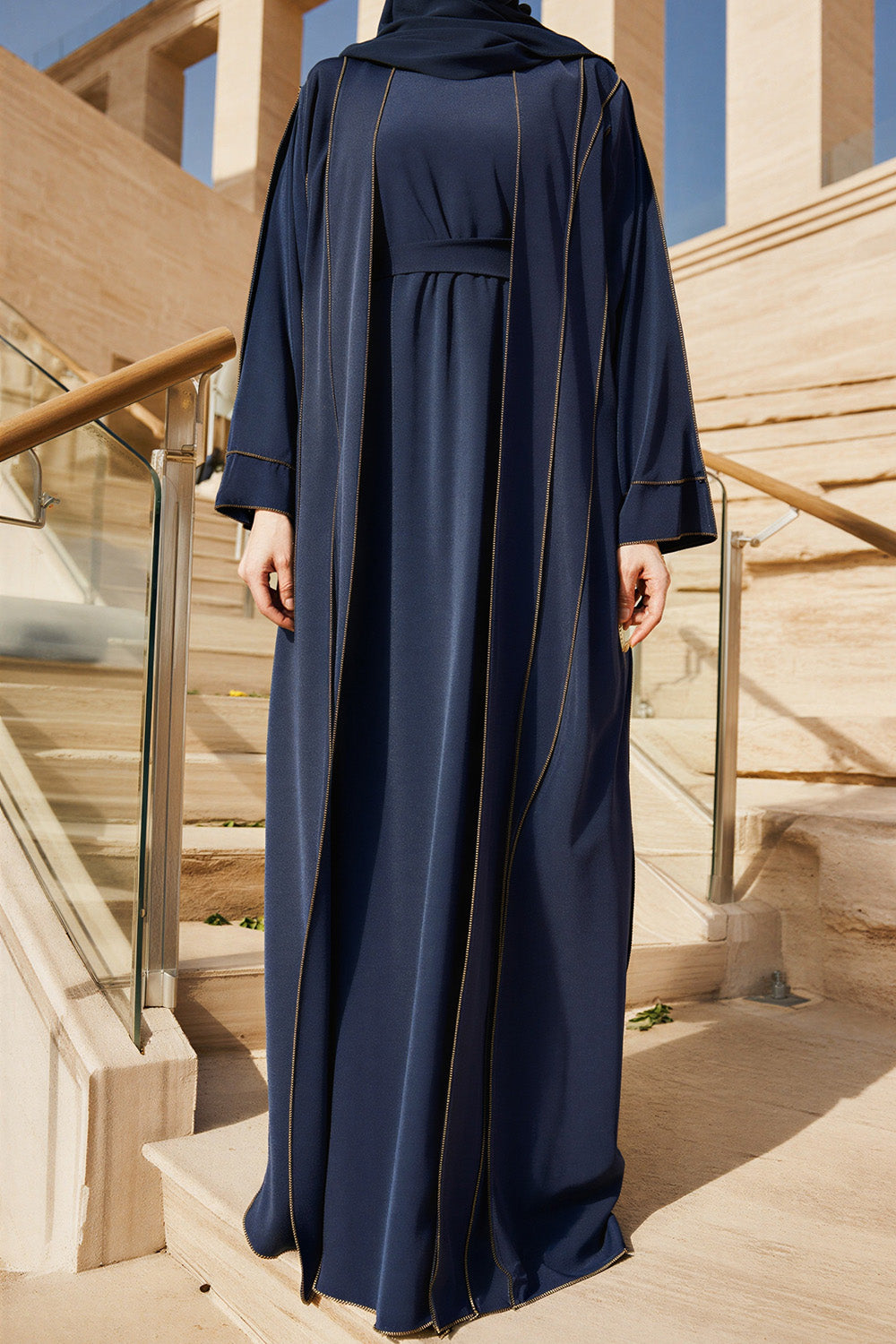 SB Two-Piece Kimono Set Premium Nidah AS004 in Dark Blue