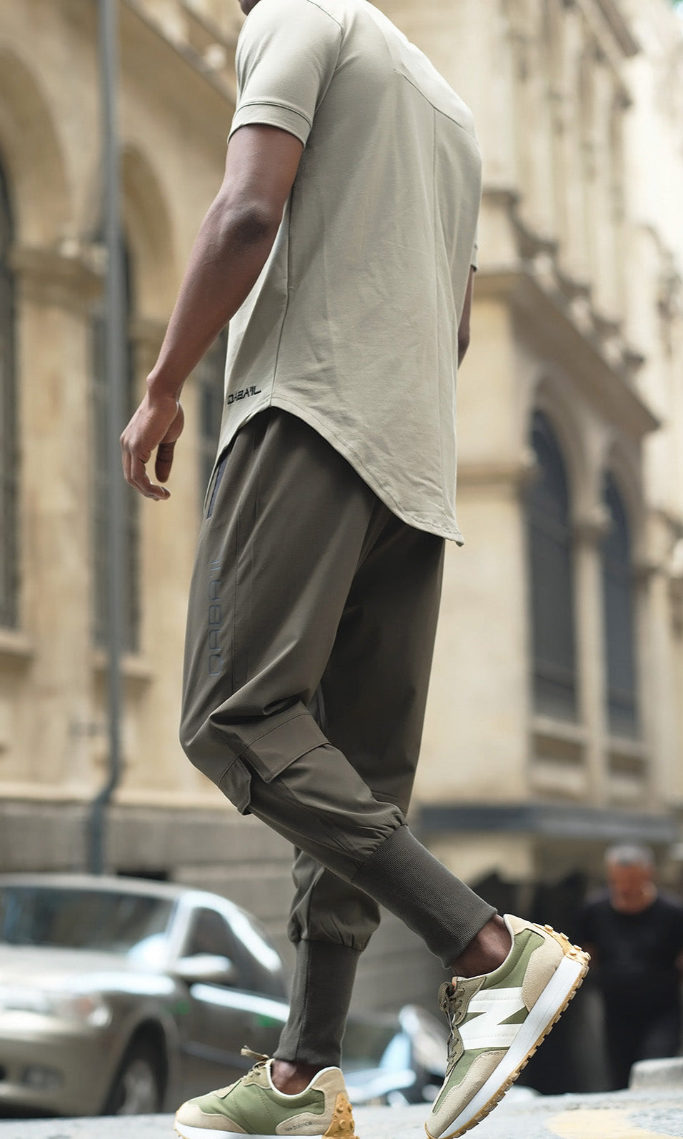  QL Pantalon Cross Over in Dark Khaki - QABA'IL,
