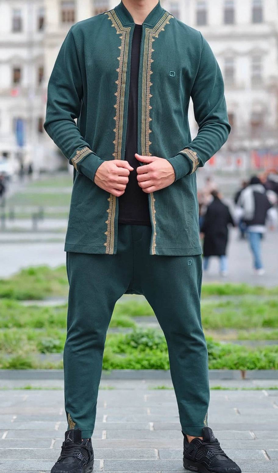 QL Etniz Set Menara in Emerald Green and Gold