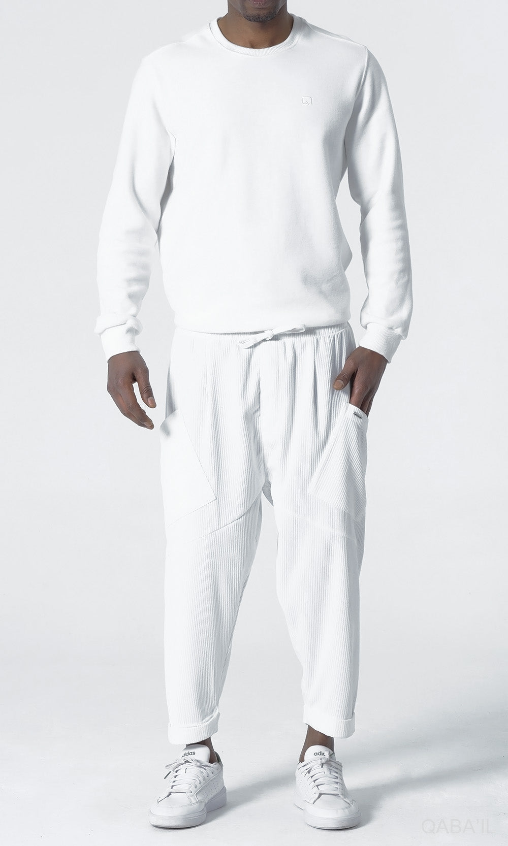 QL Sarouel Design Kadife in Cream