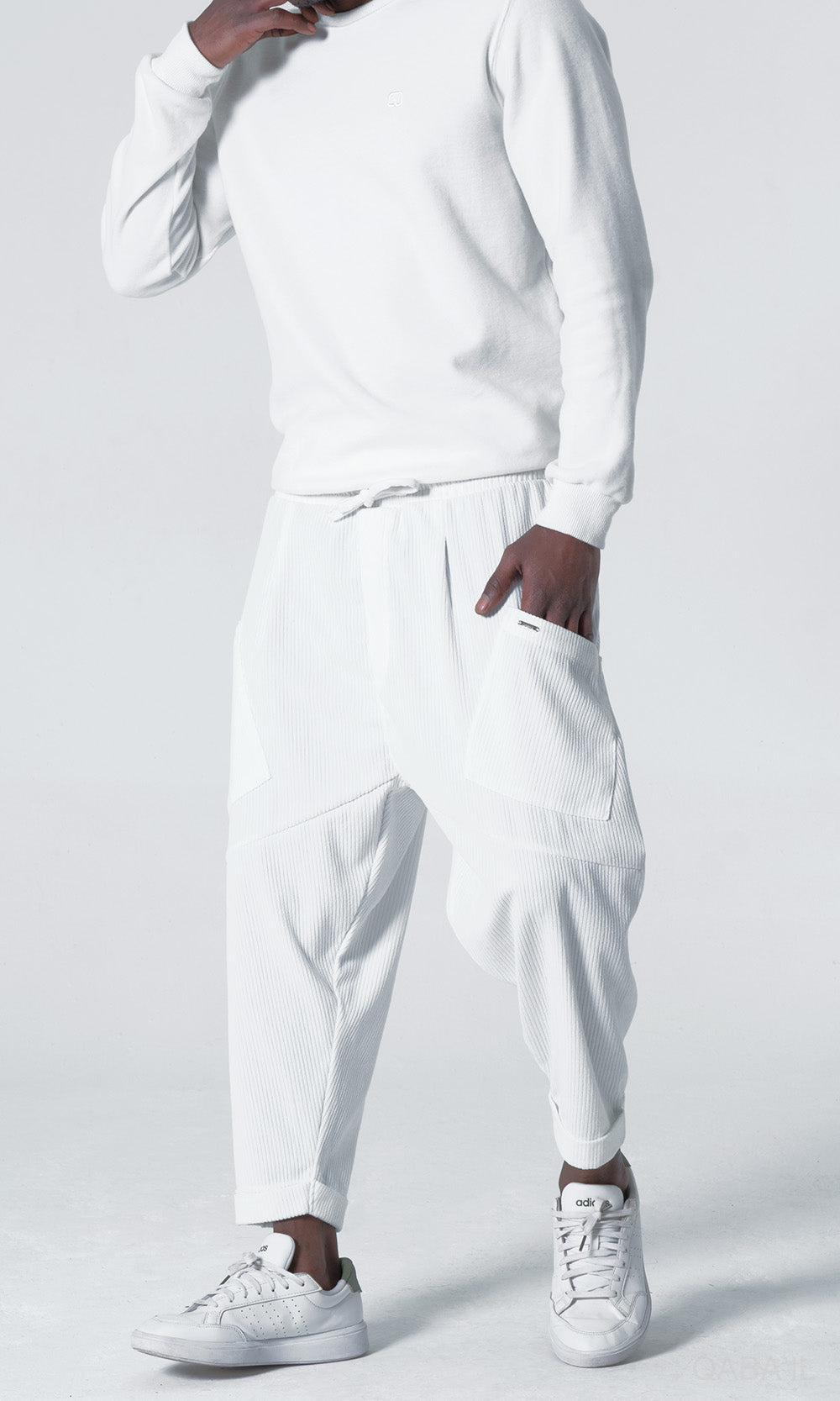 QL Sarouel Design Kadife in Cream