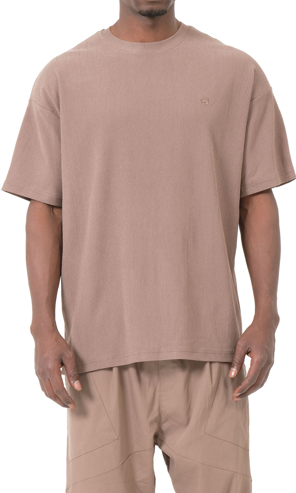 QTT3001 T-Shirt Oversized Waffle in Taupe