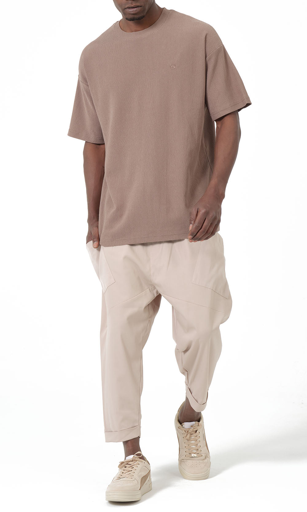QTT3001 T-Shirt Oversized Waffle in Taupe