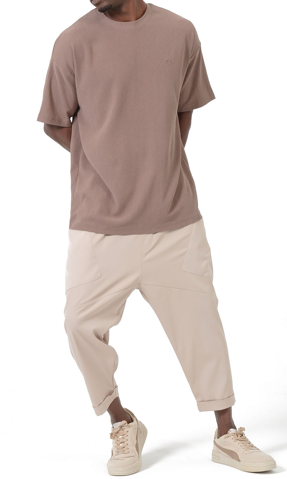 QTT3001 T-Shirt Oversized Waffle in Taupe