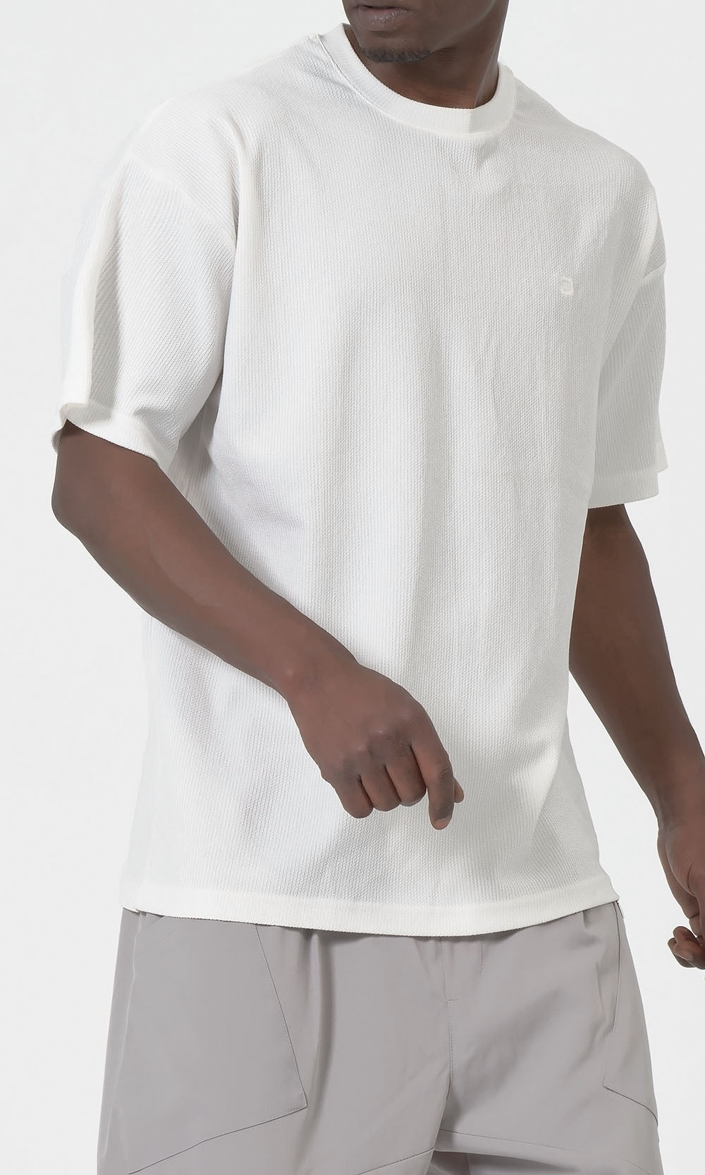QTT3001 T-Shirt Oversized Waffle in Ecru