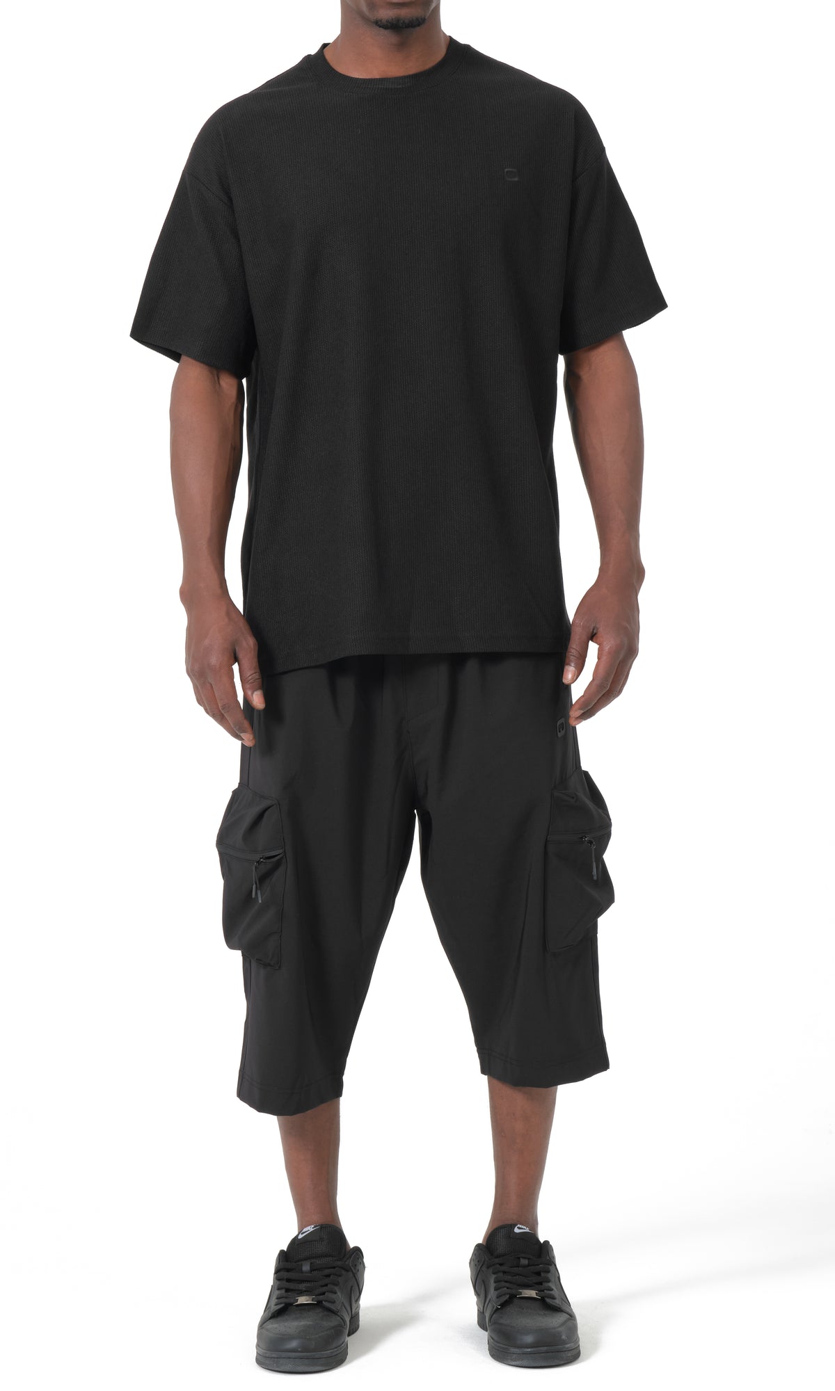 QTT3001 T-Shirt Oversized Waffle in Black