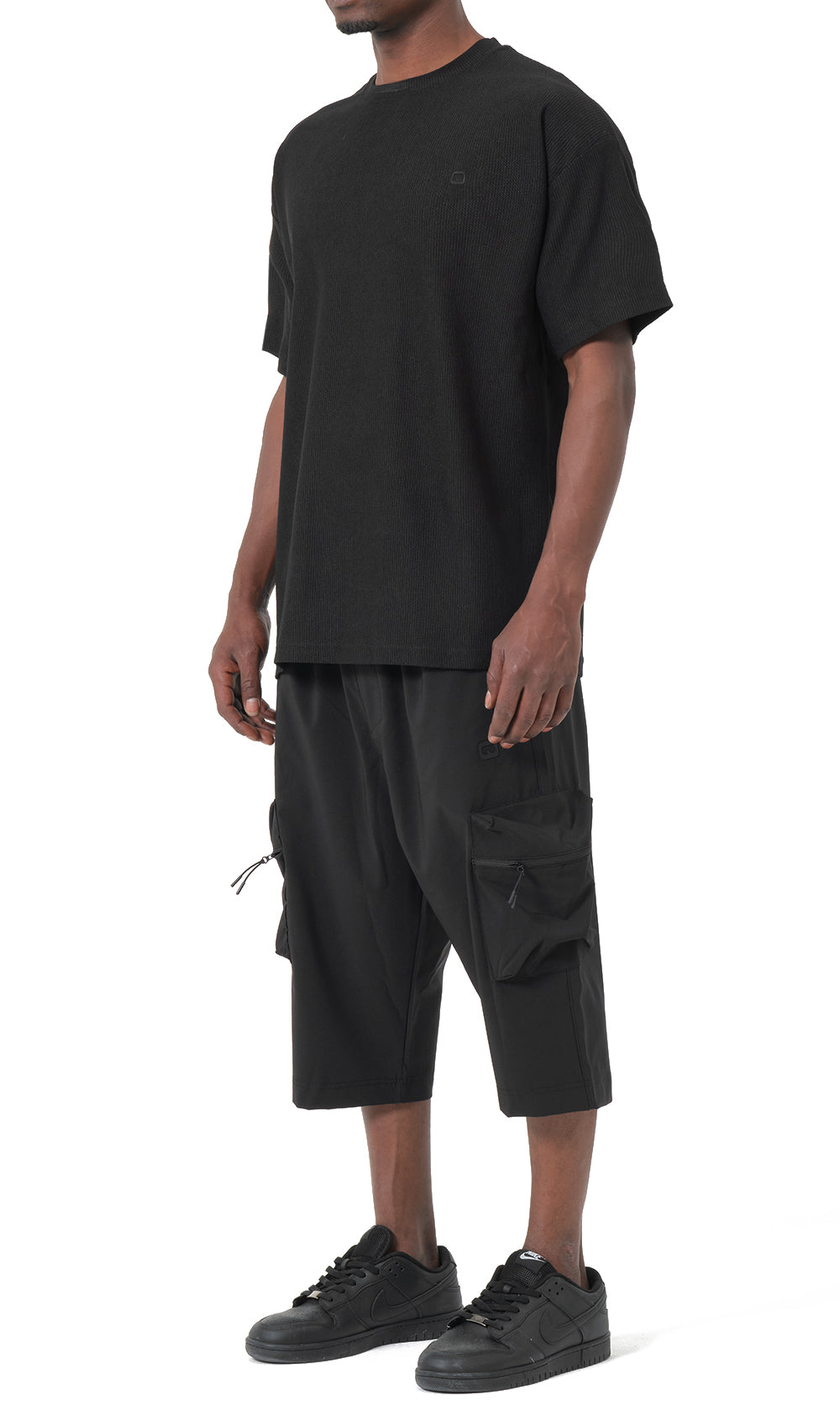 QTT3001 T-Shirt Oversized Waffle in Black
