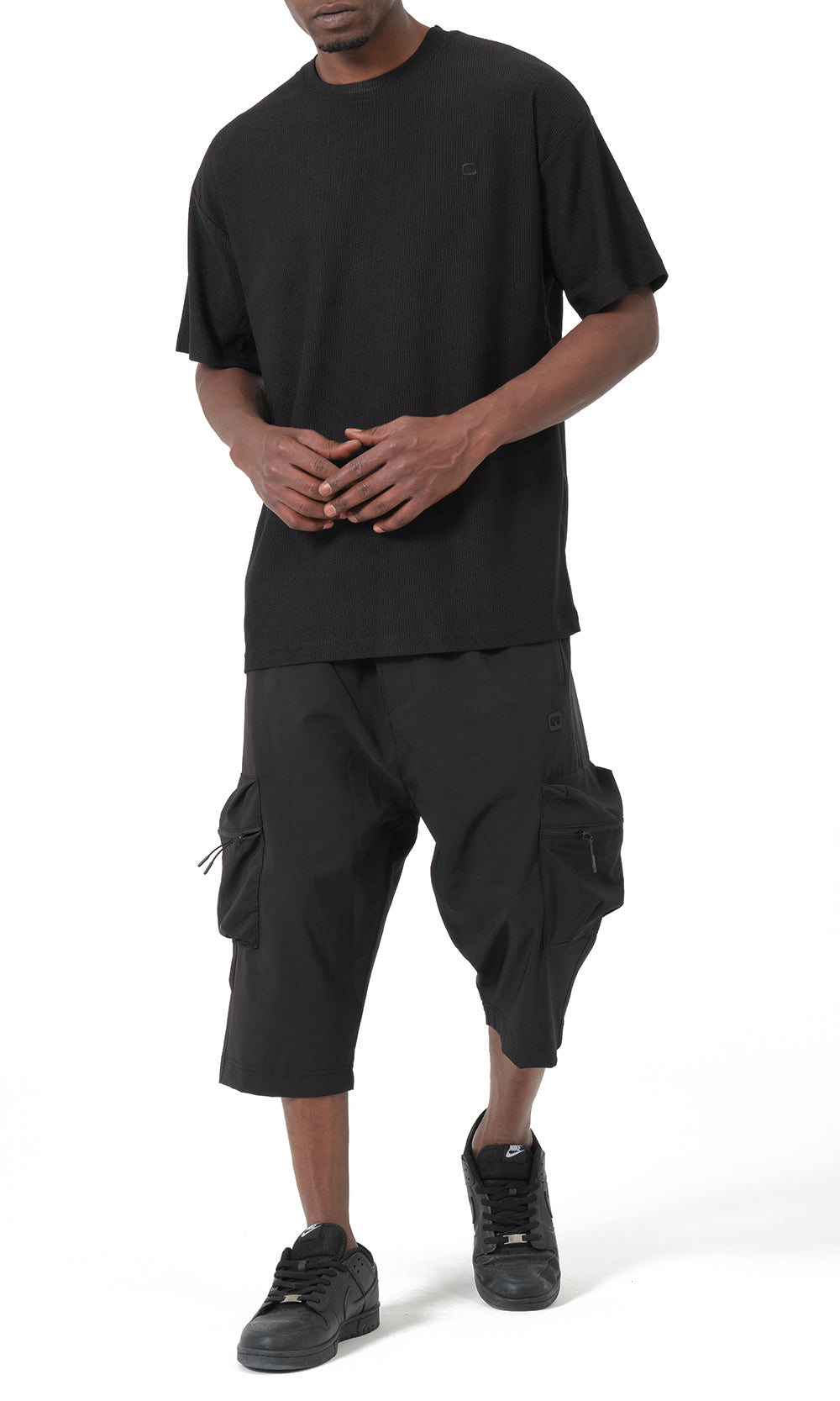 QTT3001 T-Shirt Oversized Waffle in Black