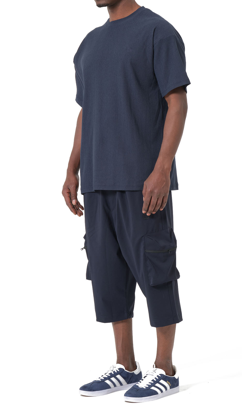 QTT3001 T-Shirt Oversized Waffle in Navy