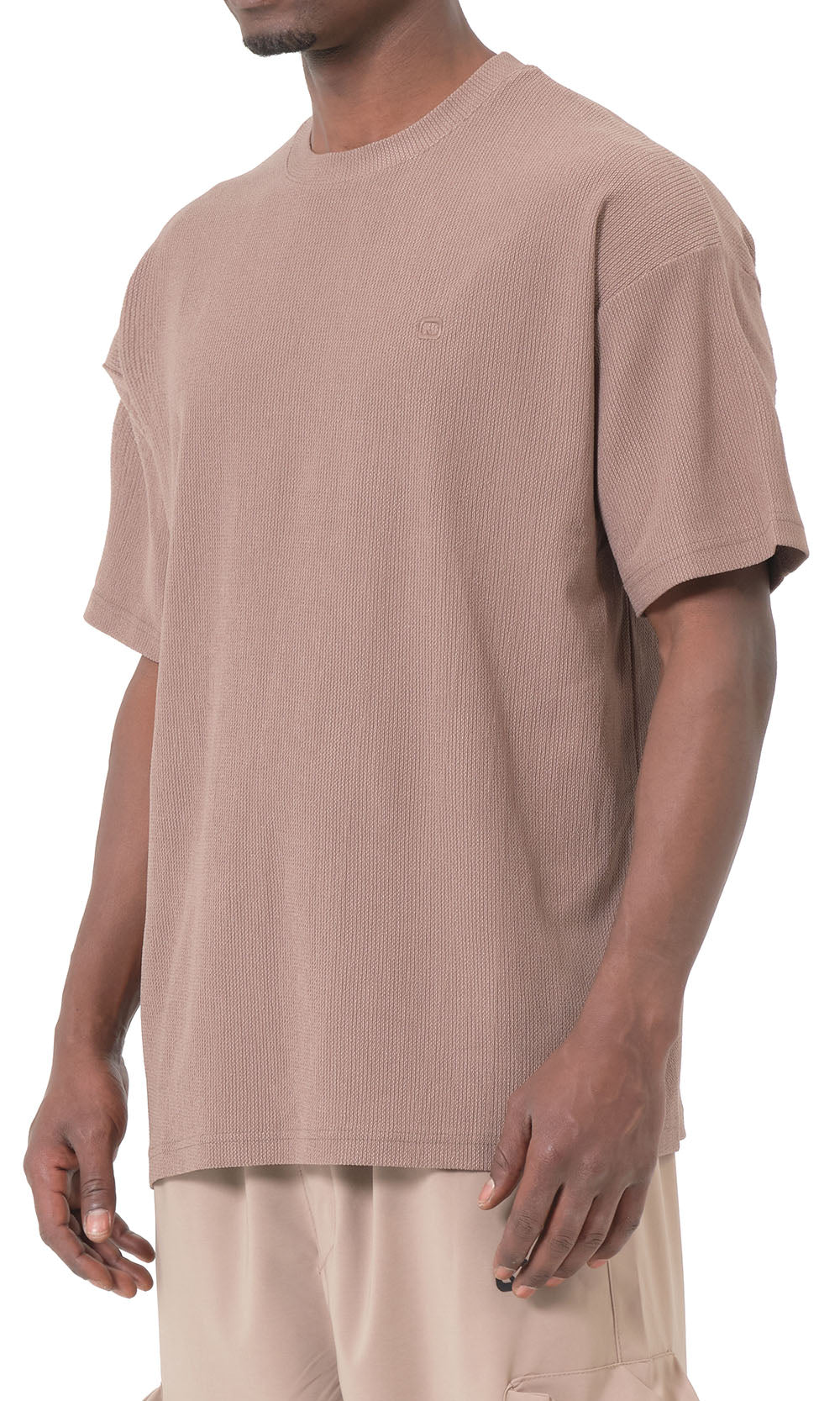 QTT3001 T-Shirt Oversized Waffle in Taupe