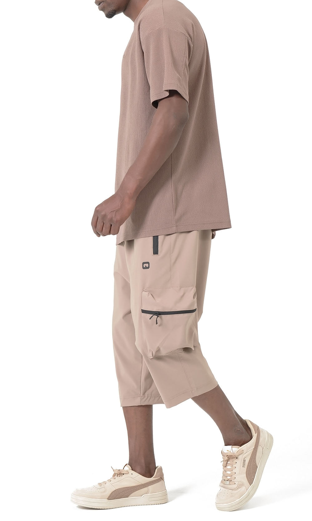 QTT3001 T-Shirt Oversized Waffle in Taupe