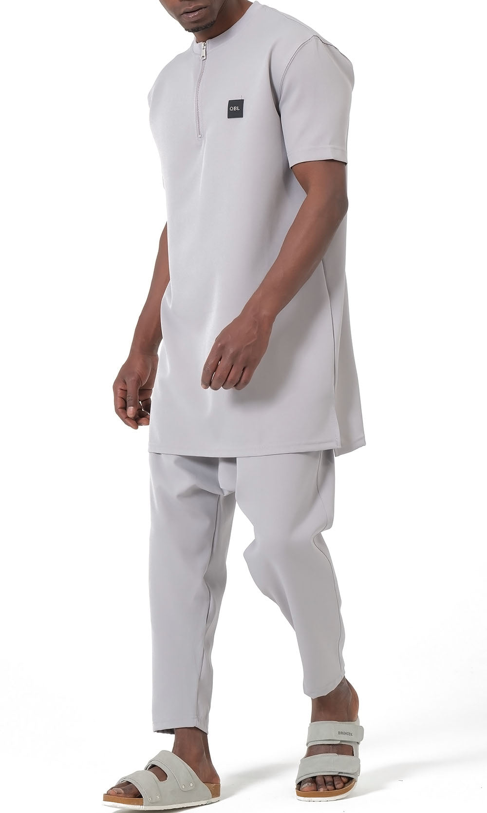 QTE2001 Short Qamis Set Silent in Light Grey