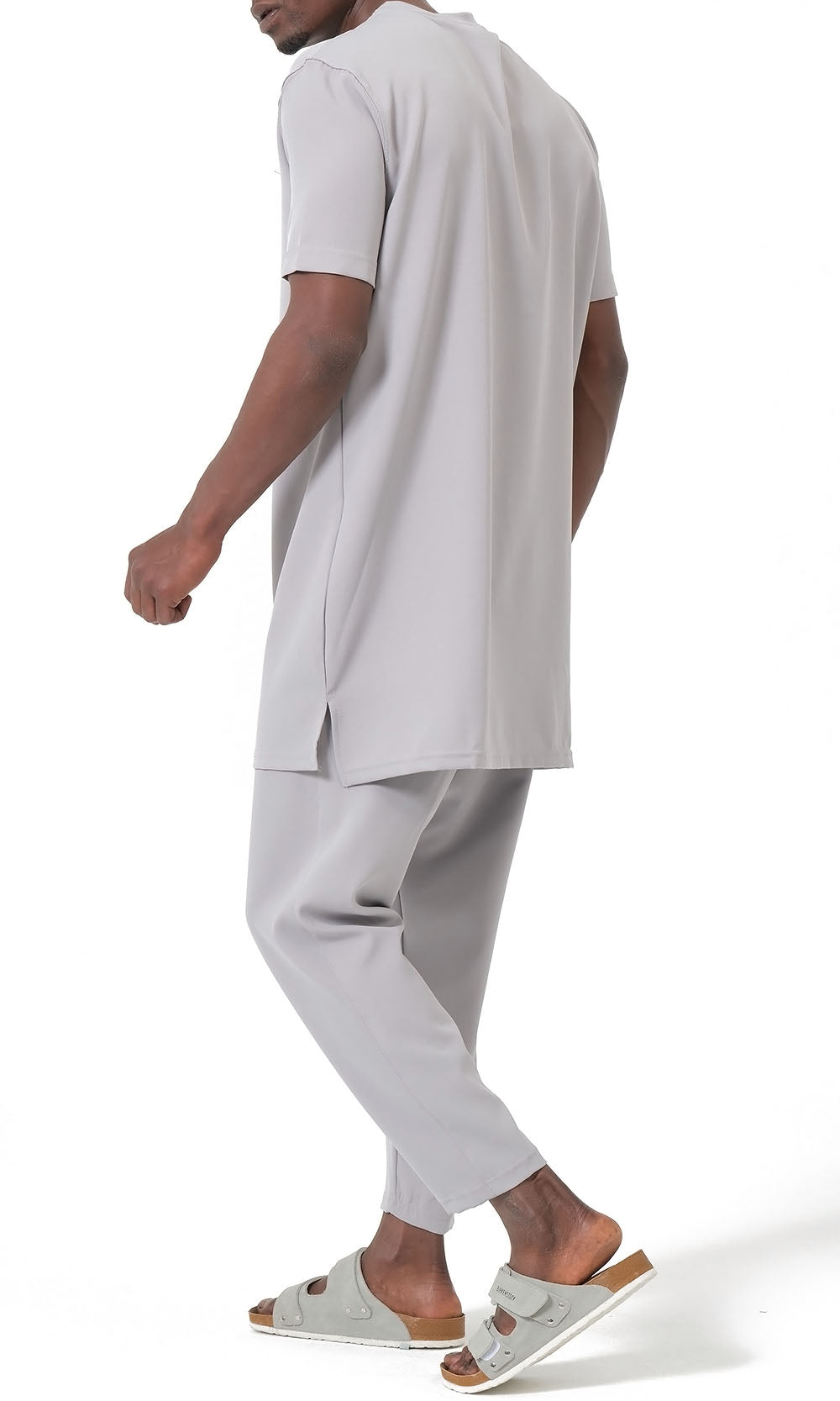 QTE2001 Short Qamis Set Silent in Light Grey
