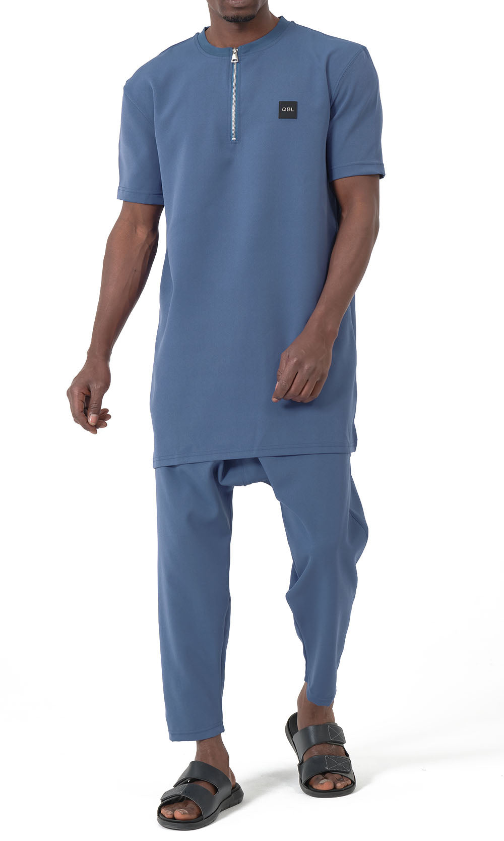 QTE2001 Short Qamis Set Silent in Indigo