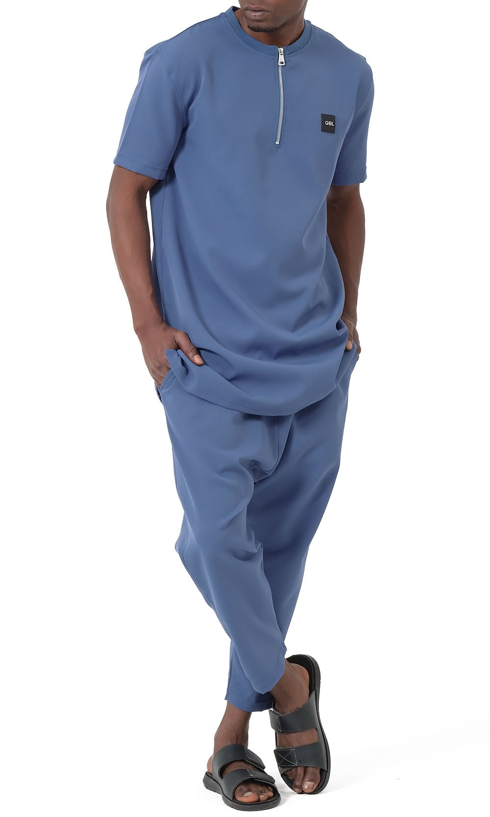 QTE2001 Short Qamis Set Silent in Indigo
