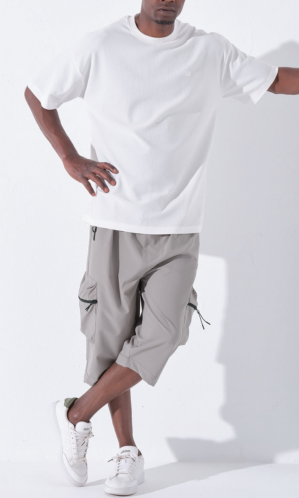 QTT3001 T-Shirt Oversized Waffle in Ecru