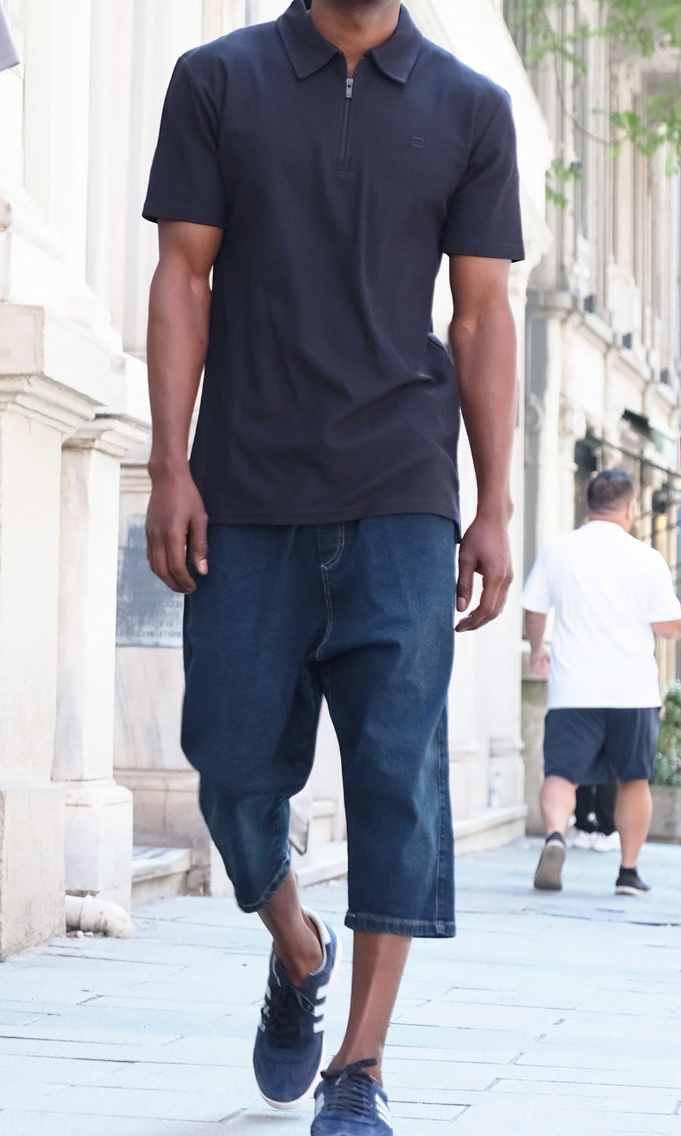  QL Cropped Denim Trousers S25 Dark Blue - MOOMENN,