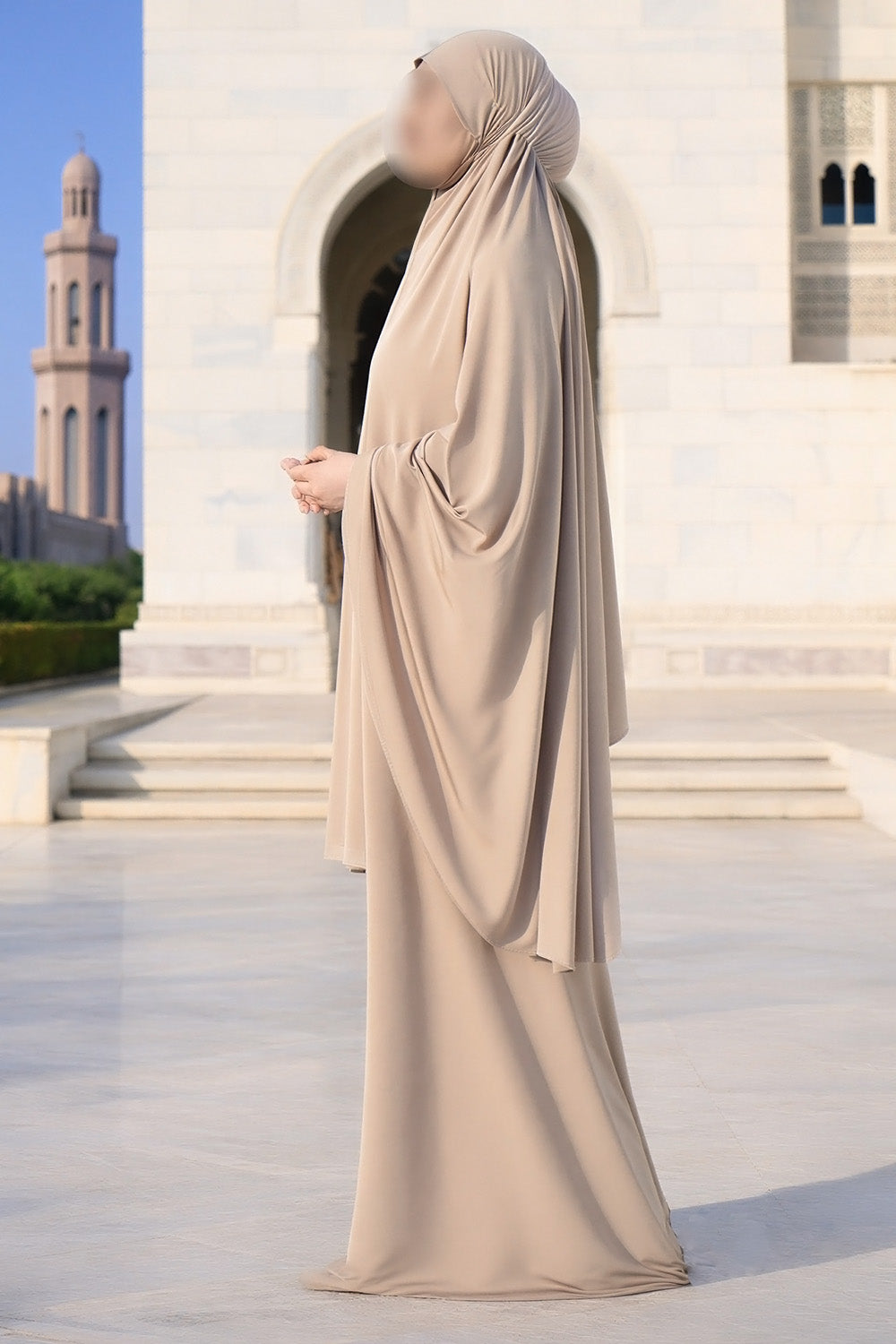 SB Jersey Prayer set with carrying bag ES007 in Dark Beige