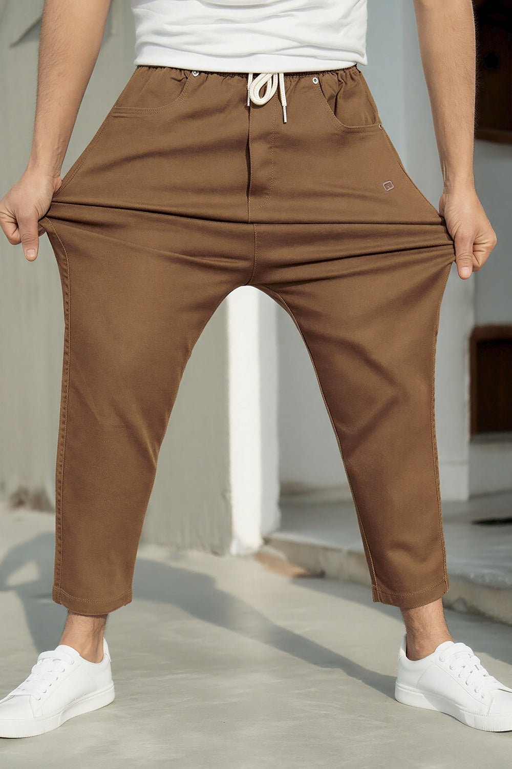 QL Sarouel Jean Stretch Regular Drop in Brown