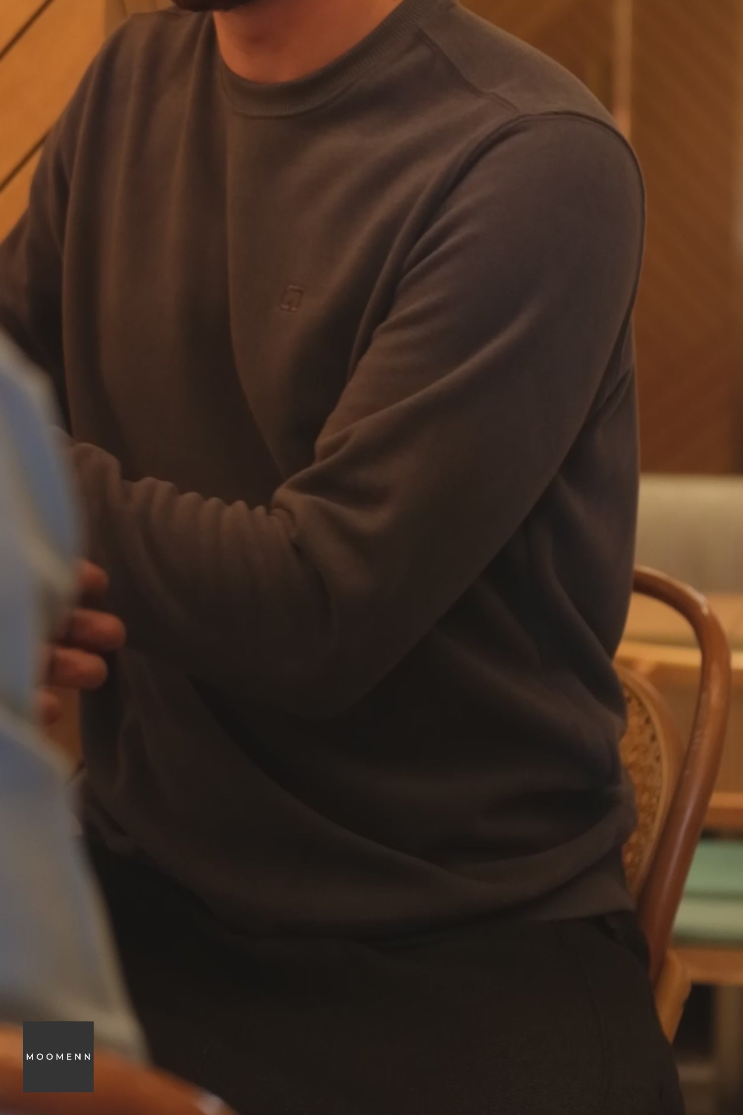 Load video: QL Round Collar Longline Sweatshirt in Dark Grey